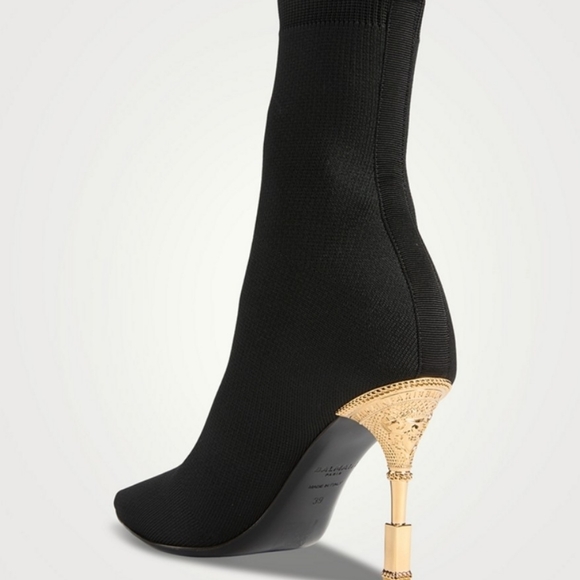 NWT BALMAIN Moneta Stretch Knit Ankle Boots - Size EU 38.5 (US 8.5) - Picture 8 of 10